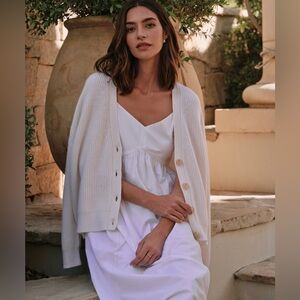 Jenni Kayne XXS Cropped Cashmere Cocoon Cardigan in White